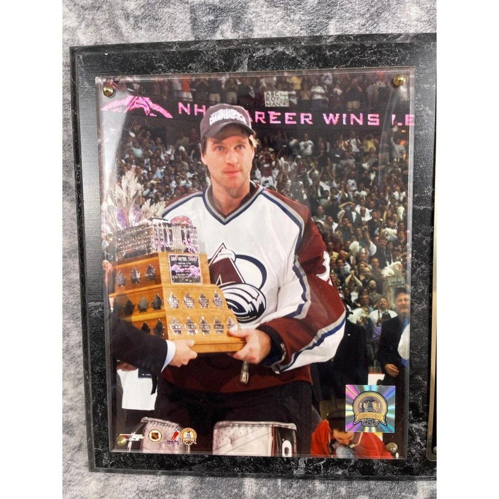 Patrick Roy Colorado Avalanche Stanley Cup 2001‎ MVP Plaque Ltd. Edition 21 NHL